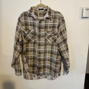 VTG Sears Perma Prest Plaid Flannel Long Sleeve Button Up Shirt Men XL